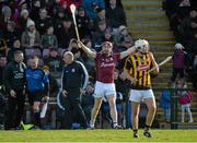 8 March 2015; Galway contests a point. Allianz Hurling League, Division 1A, Round 3, Galway v Kilkenny, Pearse Stadium, Galway. Picture credit: Ray Ryan / SPORTSFILE