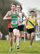 7 March 2015; Jamie Fallon, Calasanctius College, Oranmore, during the Senior Boy's race at the GloHealth All Ireland Schools Cross Country Championships. Clongowes Wood College, Co. Kildare. Picture credit: Ramsey Cardy / SPORTSFILE