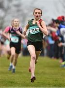 7 March 2015; Hermione Skuce, Coleraine High School, during the Minor Girls race at the GloHealth All Ireland Schools Cross Country Championships. Clongowes Wood College, Co. Kildare. Picture credit: Ramsey Cardy / SPORTSFILE