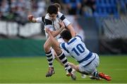 8 March 2015; Cailean Mulvaney, Belvedere College, is tackled by Joey Caputo, Blackrock College. Bank of Ireland Leinster Schools Junior Cup, Semi-Final, Belvedere College v Blackrock College, Donnybrook Stadium, Donnybrook, Dublin. Picture credit: Cody Glenn / SPORTSFILE
