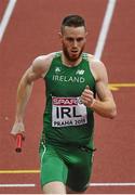 8 March 2015; Ireland 4x400m Relay team member Dara Kervickl during the Men's 4x400m Relay Final event, where they finished in 6th position with a time of 3:10.61. European Indoor Athletics Championships 2015, Day 4, Prague, Czech Republic. Picture credit: Pat Murphy / SPORTSFILE