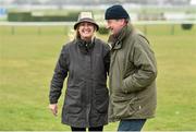 9 March 2015; Trainer Noel Meade and his wife Derville Hoey on the gallops ahead of the Cheltenham Racing Festival 2015. Prestbury Park, Cheltenham, England. Picture credit: Ramsey Cardy / SPORTSFILE