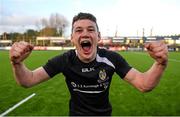 9 March 2015; Alan Tynan, Cistercian College Roscrea, celebrates his side's victory. Bank of Ireland Leinster Schools Senior Cup, Semi-Final Replay, Cistercian College Roscrea v Newbridge College. Donnybrook Stadium, Donnybrook, Dublin. Picture credit: Stephen McCarthy / SPORTSFILE