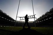 22 February 2008; Groundsman Paddy Newman pictured during work at Croke Park before the RBS Six Nations game between Ireland and Scotland on Saturday. Croke Park, Dublin. Picture credit; David Maher / SPORTSFILE