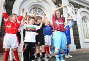 19 February 2008; Local school children dressed up in team colours at the Launch of the Setanta Sports Cup 2008. Lord Mayor's Parlour, Clarendon Docks, Belfast, Co. Antrim. Picture credit; Oliver McVeigh / SPORTSFILE