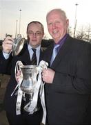 19 February 2008; Derry City Chairman Pat McDaid and with Linfield Chairman Jim Kerr at the Launch of the Setanta Sports Cup 2008. Lord Mayor's Parlour, Clarendon Docks, Belfast, Co. Antrim. Picture credit; Oliver McVeigh / SPORTSFILE