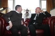 19 February 2008; Cliftonville manager Eddie Patterson and Drogheda United manager Paul Doolin at the Launch of the Setanta Sports Cup 2008. Lord Mayor's Parlour, Clarendon Docks, Belfast, Co. Antrim. Picture credit; Oliver McVeigh / SPORTSFILE