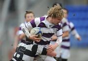 20 February 2008; Evan Balfe, Clongowes Wood College, is tackled by Damien Egan, Cistercian College Roscrea. Leinster Schools Junior Cup Semi-Final, Cistercian College Roscrea v Clongowes Wood College, Donnybrook, Dublin. Picture credit; Stephen McCarthy / SPORTSFILE