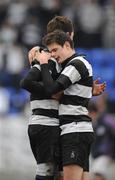 20 February 2008; Cistercian College Roscrea captain Shane Layden, right, is consoled by Brian Moylotte after the match. Leinster Schools Junior Cup Semi-Final, Cistercian College Roscrea v Clongowes Wood College, Donnybrook, Dublin. Picture credit; Stephen McCarthy / SPORTSFILE
