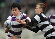 20 February 2008; Tom Collis, Clongowes Wood College, is tackled by Maurice Fitzgerald, Cistercian College Roscrea. Leinster Schools Junior Cup Semi-Final, Cistercian College Roscrea v Clongowes Wood College, Donnybrook, Dublin. Picture credit; Stephen McCarthy / SPORTSFILE