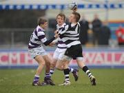 20 February 2008; Kevin O'Connell, Cistercian College Roscrea, is tackled by Oscar O'Suillebhain, Clongowes Wood College. Leinster Schools Junior Cup Semi-Final, Cistercian College Roscrea v Clongowes Wood College, Donnybrook, Dublin. Picture credit; Stephen McCarthy / SPORTSFILE