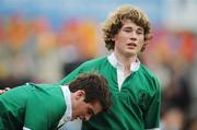21 February 2008; A dejected Stephen Murphy, left, and Iarla O'Muirthile, Gonzaga College, after the match. Leinster Schools Junior Cup semi-final, St Michael's v Gonzaga College, Donnybrook, Co. Dublin. Picture credit; Stephen McCarthy / SPORTSFILE