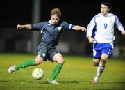 21 February 2008; Conor Clifford, Republic of Ireland, in action against Kalle Sotka, Finland. Under 17 Friendly, Republic of Ireland v Finland, Buckley Park, Kilkenny. Picture credit; Matt Browne / SPORTSFILE *** Local Caption ***