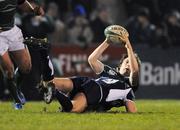 22 February 2008; Martin Dufficy, Ireland, is tackled by Ruaridh Jackson, Scotland. U20 Six Nations Rugby Championship, Ireland U20 v Scotland U20, Dubarry Park, Athlone, Co. Westmeath. Photo by Sportsfile