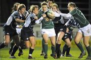 22 February 2008; Ireland's Lynne Cantwell and Shannon Houston, right, in action against, from left, Lynne Reid, Sarah Gill and Suzi Newton, Scotland. Women's Six Nations Rugby Championship, Ireland v Scotland, Templeville Road, Dublin. Picture credit: Stephen McCarthy / SPORTSFILE