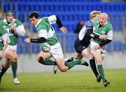 22 February 2008; Greg Stafford, Ireland Club XV, drops a pass from team-mate Cronan Healy, right, against Scotland Club XV. AIB Club International, Ireland Club XV v Scotland Club XV. Donnybrook, Dublin. Picture credit: Brendan Moran / SPORTSFILE