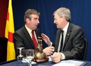 23 February 2008; Chairman Tom Daly with new Ard Stiúrthóir Paraic Duffy, right, speaking during the Ulster Council Convention. Ulster Council Convention, Canal Court Hotel, Newry, Co. Down. Picture credit; Oliver McVeigh / SPORTSFILE