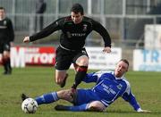 23 February 2008; Shane McCabe, Glentoran, in action against Joe McDonnell, Newry City. Carnegie Premier league, Newry City v Glentoran, The Showgrounds, Newry, Co. Down. Picture credit; Oliver McVeigh / SPORTSFILE