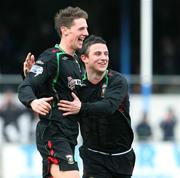 23 February 2008; Glentoran's Daryl Fordyce, left, celebrates his goal with team-mate Shane McCabe. Carnegie Premier league, Newry City v Glentoran, The Showgrounds, Newry, Co. Down. Picture credit; Oliver McVeigh / SPORTSFILE
