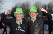 23 February 2008; Ireland supporters Alan Campbell, left, and John Murphy, both from Antrim, before the game. RBS Six Nations Rugby Championship, Ireland v Scotland, Croke Park, Dublin. Picture credit; Pat Murphy / SPORTSFILE