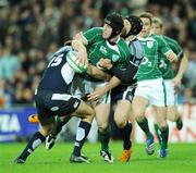 23 February 2008; Ireland's Denis Leamy is tackled by Scotland's Hugo Southwell, 15, and Simon Webster. RBS Six Nations Rugby Championship, Ireland v Scotland, Croke Park, Dublin. Picture credit; Matt Browne / SPORTSFILE