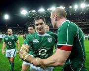 23 February 2008; Ireland's Paul O'Connell and David Wallace, left, after the game. RBS Six Nations Rugby Championship, Ireland v Scotland, Croke Park, Dublin. Picture credit; Matt Browne / SPORTSFILE