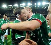 23 February 2008; Ireland's Ronan O'Gara, left, and Paul O'Connell after the game. RBS Six Nations Rugby Championship, Ireland v Scotland, Croke Park, Dublin. Picture credit; Matt Browne / SPORTSFILE