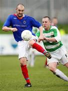 23 February 2008; Paul McAreevey, Linfield, in action against Sean Armstrong, Donegal Celtic. Carnegie Premier league, Donegal Celtic v Linfield, Celtic Park, Belfast, Co. Antrim. Picture credit; Mark Jones / SPORTSFILE