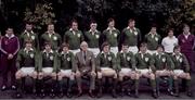 15 March 1980; Ireland Rugby Team. Players pictured back row, left to right, Mick Fitzpatrick, Phil Orr, Brendan Foley, John O'Driscoll, Donal Spring, Moss Keane, and Rodney O'Donnell. Bottom, left to right, Paul McNaughton, David Irwin, Ollie Campbell, Fergus Slattery, J.J. Moloney, Ciaran Fitzgerald, Terry Kennedy and Colin Patterson. Ireland v Wales. Picture credit: SPORTSFILE