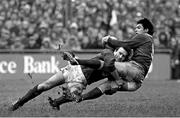 4 February 1984; Mark Douglas, Wales, is tackled by Keith Crossan, Ireland. Five Nations Rugby Championship, Ireland v Wales, Lansdowne Road, Dublin. Picture credit: Ray McManus / SPORTSFILE