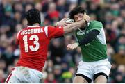 26 February 2006; Shane Horgan, Ireland, is tackled by Hal Luscombe, Wales. RBS 6 Nations 2005-2006, Ireland v Wales, Lansdowne Road, Dublin. Picture credit: Brendan Moran / SPORTSFILE