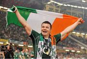 21 March 2009; Ireland captain Brian O'Driscoll celebrates after victory over Wales. RBS Six Nations Championship, Wales v Ireland, Millennium Stadium, Cardiff, Wales. Picture credit: Brendan Moran / SPORTSFILE