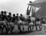 7 March 1964; A general view of a lineout being contested. Five Nations Championship, Ireland v Wales, Lansdowne Road, Dublin. Picture credit: Connolly Collection / SPORTSFILE