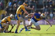 8 March 2015; John Conlon, Clare, in action against Padraic Maher, Tipperary. Allianz Hurling League, Division 1A, Round 3, Clare v Tipperary. Cusack Park, Ennis, Co. Clare. Picture credit: Diarmuid Greene / SPORTSFILE