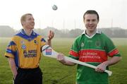 21 February 2008; At an AIB Club Championship Semi-Final photocall are Ollie Canning, left, Portumna, Co. Galway, and Johnny Gleeson, Loughmore Castleiney, Co. Tipperary. Portumna will take on Loughmore Castleiney in the AIB Club Hurling Championship semi-final in the Gaelic Gounds, Limerick, on Sunday February 24th. Nenagh, Co. Tipperary. Picture credit: Brendan Moran / SPORTSFILE