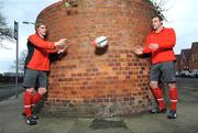20 February 2008; Ireland and Ulster rugby players Andrew Trimble, left, and Tommy Bowe at the launch of the new PUMA v1.08 lightweight boot. Herbert Park Hotel, Dublin. Picture credit: David Maher / SPORTSFILE