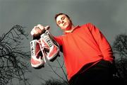 20 February 2008; Ireland and Ulster rugby player Tommy Bowe at the launch of the new PUMA v1.08 lightweight boot. Herbert Park Hotel, Dublin. Picture credit: David Maher / SPORTSFILE