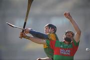 24 February 2008; Gary Hanniffy, Birr, in action against Sean Mullan, Dunloy. AIB All-Ireland Club Hurling semi-final, Birr v Dunloy, St Tighearnach's Park, Clones, Co. Monaghan. Picture credit; David Maher / SPORTSFILE *** Local Caption ***