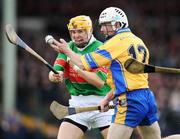 24 February 2008; Niall Hayes, Portumna, in action against Paul Ormond, Loughmore-Castleiney. AIB All-Ireland Club Hurling semi-final, Portumna v Loughmore-Castleiney, Gaelic Grounds, Limerick. Picture credit; Brendan Moran / SPORTSFILE