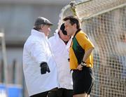 24 February 2008; Referee Maurice Deegan speaks to his umpires during the game. AIB All-Ireland Club Football semi-final, Ballina Stephenites v Nemo Rangers, Cusack Park, Ennis, Co. Clare. Picture credit; Pat Murphy / SPORTSFILE