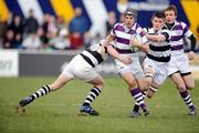 24 February 2008; Warren Larkin, Clongowes Wood College, in action against Micheal Keating, left, and William M. Courtney, Belvedere College SJ. Leinster Schools Senior Cup Semi-Final, Clongowes Wood College v Belvedere College SJ, Donnybrook, Dublin. Picture credit; Stephen McCarthy / SPORTSFILE