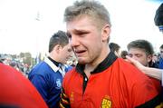 26 February 2008; A disappointed Stephen Flood, CBC Monkstown after the game. Leinster Schools Senior Cup Semi-Final, St Mary's College v CBC Monkstown, Donnybrook, Co. Dublin. Picture credit; Caroline Quinn / SPORTSFILE