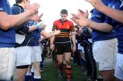 26 February 2008; A disappointed Shane Grannell, CBC Monkstown, leads his team off after the game. Leinster Schools Senior Cup Semi-Final, St Mary's College v CBC Monkstown, Donnybrook, Co. Dublin. Picture credit; Caroline Quinn / SPORTSFILE