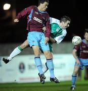 26 February 2008; Chris Scannell, Cliftonville, in action against Graham Gartland, Drogheda United. Setanta Sports Cup Group 1 - Drogheda United v Cliftonville. United Park, Drogheda, Co. Louth. Picture credit; Paul Mohan / SPORTSFILE