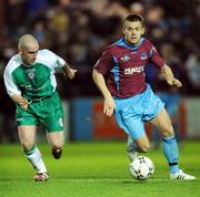 26 February 2008; Shane Robinson, Drogheda United, in action against Barry Johnston, Cliftonville. Setanta Sports Cup Group 1 - Drogheda United v Cliftonville. United Park, Drogheda, Co. Louth. Picture credit; Paul Mohan / SPORTSFILE