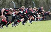 27 February 2008; Ulster players during sprints at the squad training. Ulster Rugby Squad Training, Newforge Country Club, Belfast, Co Antrim. Picture credit; Oliver McVeigh / SPORTSFILE