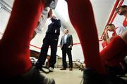 27 February 2008; Brian Kerr, director of football at St. Patrick's Athletic, speaks to players in the team dressing room after a press conference. St. Patrick's Athletic Press Conference, Stadium of Light, Inchicore. Picture credit; David Maher / SPORTSFILE