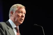 27 February 2008; Manchester United manager Sir Alex Ferguson speaking at the Irish Examiner National Junior Sports Stars Awards, Round Room, Mansion House, Dublin. Picture credit; Brendan Moran / SPORTSFILE