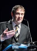 27 February 2008; Deputy Sports Editor of the Irish Examiner Colm O'Connor speaking at the Irish Examiner National Junior Sports Stars Awards, Round Room, Mansion House, Dublin. Picture credit; Brendan Moran / SPORTSFILE