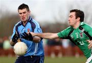 27 February 2008; Mark Bradley, UUJ, in action against Niall Bogue, QUB. Ulster Bank Sigerson Cup Senior Football Quarter-Final, QUB v UUJ. The Dub Queen's University, Belfast, Co. Antrim. Picture credit; Oliver McVeigh / SPORTSFILE